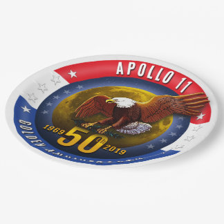 Apollo 11 50th Jubileum Patriotic Moon Eagle - Papieren Bordje