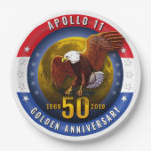 Apollo 11 50th Jubileum Patriotic Moon Eagle - Papieren Bordje (Voorkant)