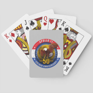 Apollo 11 50th Jubileum Patriotic Moon Eagle - Pokerkaarten