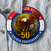 Apollo 11 50th Jubileum Patriotic Moon Eagle - Ronde Button 6,0 Cm (In situ)