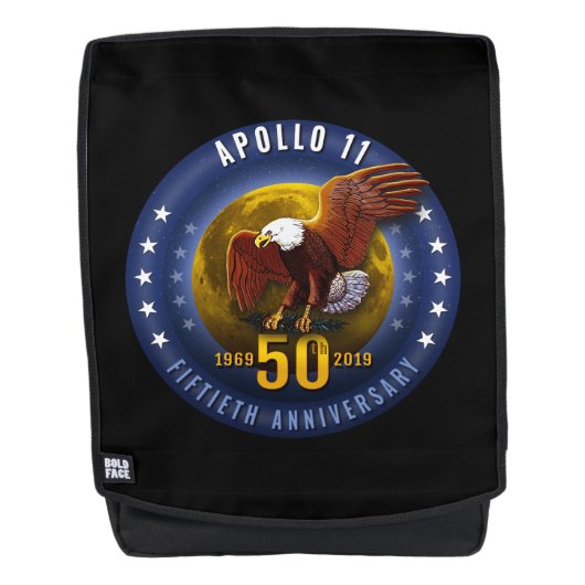 Apollo 11 50th Jubileum Starfield Moon Eagle - Rugtassen (Voorkant)
