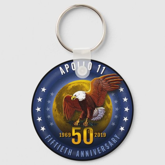 Apollo 11 50th Jubileum Starfield Moon Eagle - Sleutelhanger (Voorkant)
