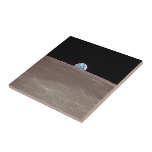 Apollo 11 afbeelding Aarde over de ledemaat van Mo Tegeltje (Zijkant)