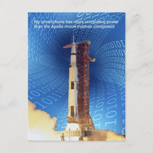 Apollo 11 computerkracht briefkaart (Voorkant)