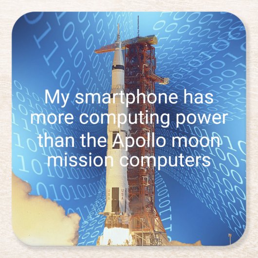 Apollo 11 computerkracht kartonnen onderzetters (Voorkant)