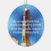 Apollo 11 computerkracht keramisch ornament (Links)