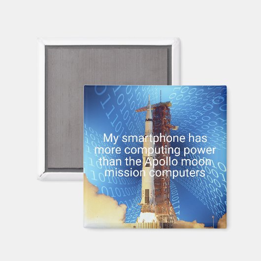 Apollo 11 computerkracht magneet (Voorkant / Achterkant)