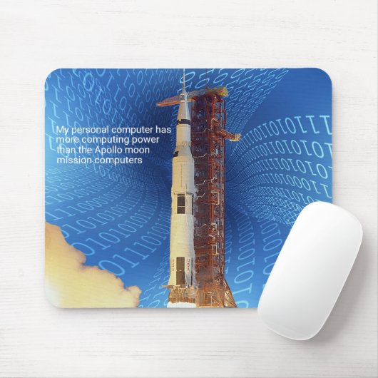 Apollo 11 computerkracht muismat (Met muis)
