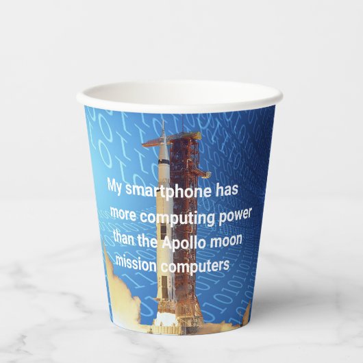 Apollo 11 computerkracht papieren bekers (Voorkant)