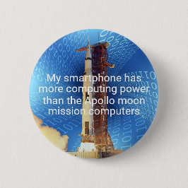 Apollo 11 computerkracht ronde button 5,7 cm