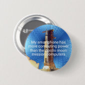 Apollo 11 computerkracht ronde button 5,7 cm (Voorkant /achterkant)