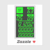 Apollo 11 DSKY Display, alarmcode 1202 Sticker (Vel)