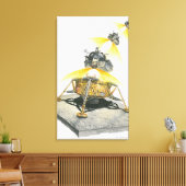 Apollo 11 Eagle-module die uit de maan gaat Canvas Afdruk (Insitu (Woonkamer))