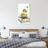 Apollo 11 Eagle-module die uit de maan gaat Canvas Afdruk (Insitu (Slaapkamer))