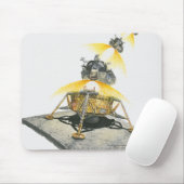 Apollo 11 Eagle-module die uit de maan gaat Muismat (Met muis)