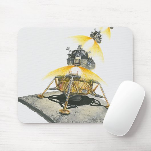 Apollo 11 Eagle-module die uit de maan gaat Muismat (Met muis)