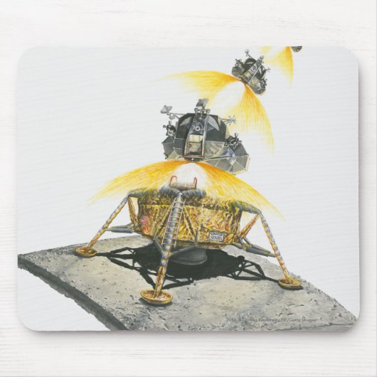 Apollo 11 Eagle-module die uit de maan gaat Muismat (Voorkant)