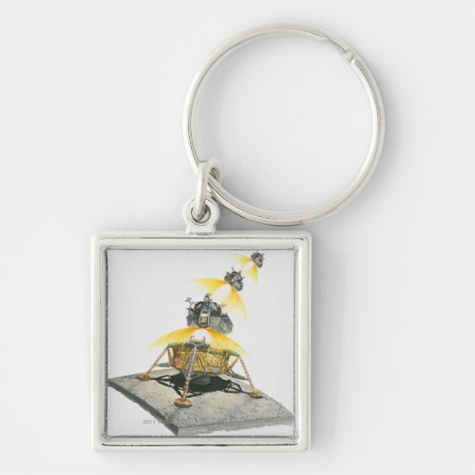 Apollo 11 Eagle-module die uit de maan gaat Sleutelhanger (Voorkant)