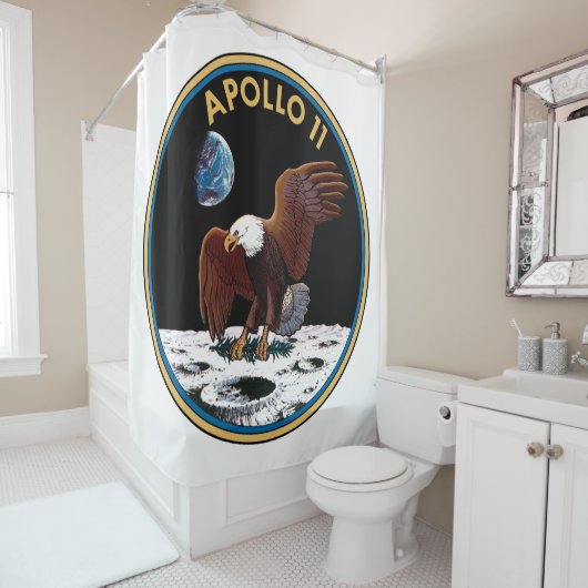 Apollo 11 insignia douchegordijn (In situ)