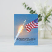 Apollo 11 lancering met Amerikaanse vlag Briefkaart (Staand voorkant)
