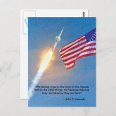 Apollo 11 lancering met Amerikaanse vlag Briefkaart (Voorkant / Achterkant)