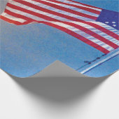 Apollo 11 lancering met Amerikaanse vlag Cadeaupapier (Hoek)