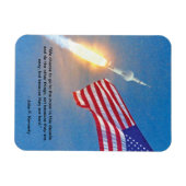 Apollo 11 lancering met Amerikaanse vlag Magneet (Horizontaal)