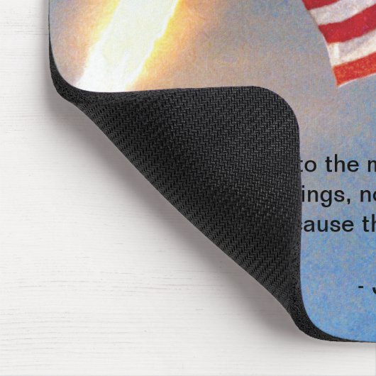 Apollo 11 lancering met Amerikaanse vlag Muismat (Hoek)