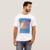 Apollo 11-lancering met Amerikaanse vlag T-shirt (Voorkant volledig)