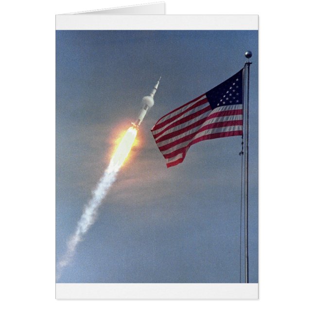 Apollo 11 lancering, met vlag, NASA (Voorkant)