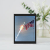 Apollo 11 lancering, met vlag, NASA Briefkaart (Staand voorkant)
