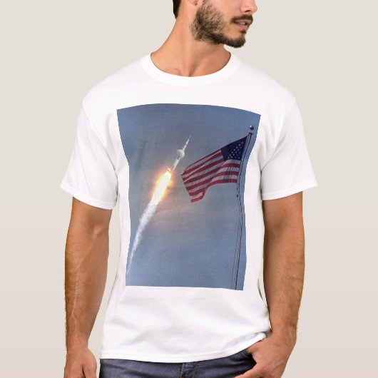 Apollo 11 lancering, met vlag, NASA T-shirt (Voorkant)