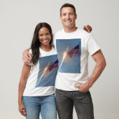 Apollo 11 lancering, met vlag, NASA T-shirt (Unisex)