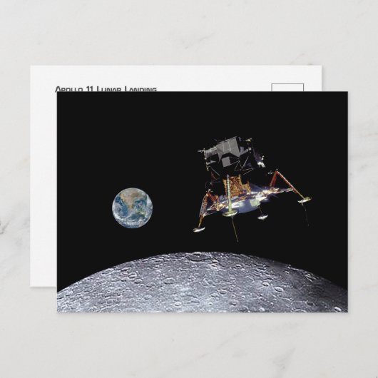 Apollo 11 Lunar Landing Briefkaart (Voorkant / Achterkant)
