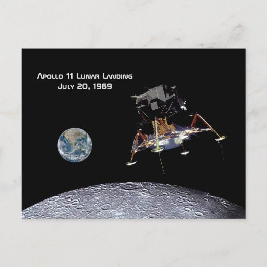 Apollo 11 Lunar Landing Briefkaart (Voorkant)