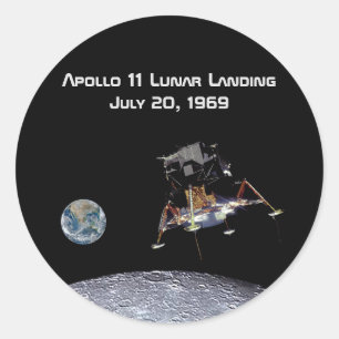 Apollo 11 Lunar Landing Ronde Sticker