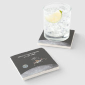 Apollo 11 Lunar Landing Stenen Onderzetter (Zijkant)