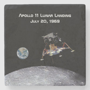 Apollo 11 Lunar Landing Stenen Onderzetter