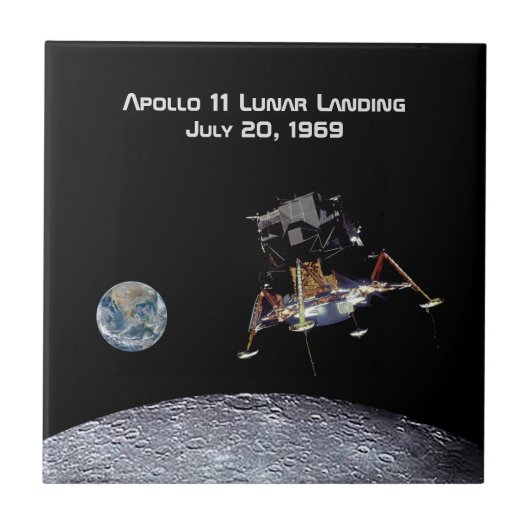 Apollo 11 Lunar Landing Tegeltje (Voorkant)
