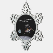 Apollo 11 Lunar Landing Tin Sneeuwvlok Ornament (Rechts)