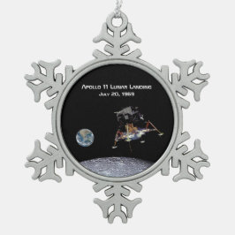 Apollo 11 Lunar Landing Tin Sneeuwvlok Ornament