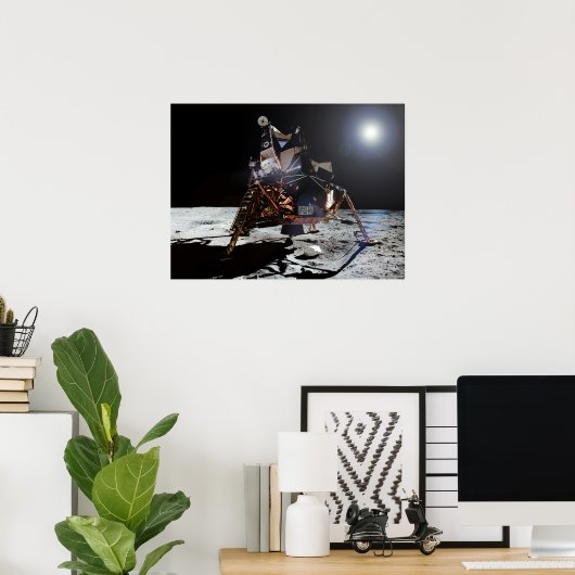 Apollo 11 Lunar Module "Eagle" op de maan Poster (Thuiskantoor)