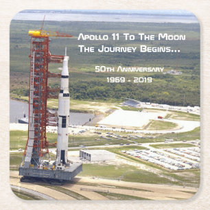 Apollo 11 Missie bij het Jubileum van de maan Kartonnen Onderzetters