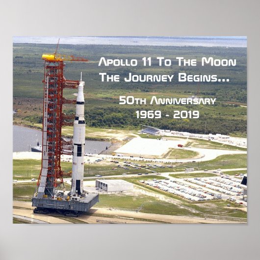Apollo 11 Missie bij het Jubileum van de maan Poster (Voorkant)