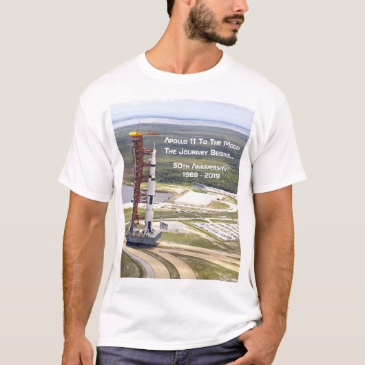 Apollo 11 Missie bij het Jubileum van de maan T-shirt (Voorkant)