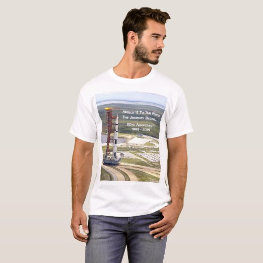 Apollo 11 Missie bij het Jubileum van de maan T-shirt (Voorkant volledig)