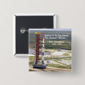 Apollo 11 Missie bij het Jubileum van de maan Vierkante Button 5,1 Cm (Voorkant /achterkant)