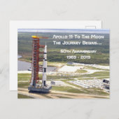 Apollo 11 missie naar de maan viering briefkaart (Voorkant / Achterkant)