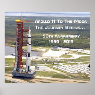 Apollo 11 missie naar de maan viering poster