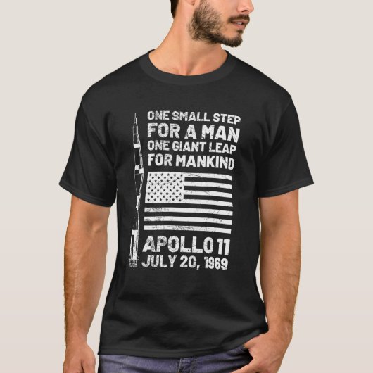 Apollo 11 Moon Landing 1969 Saturn V Rocket Space T-shirt (Voorkant)
